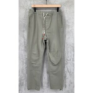 Topo Designs Pants Mens Large Green Dirt Canvas Drawstring Elastic Waist Outdoor